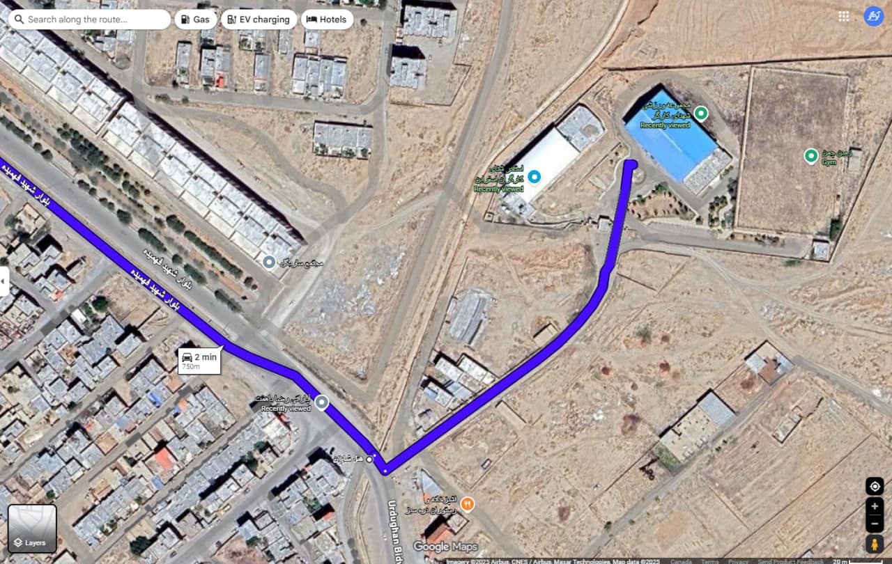 مسیر صحیح خیابون های منتهی به استخر